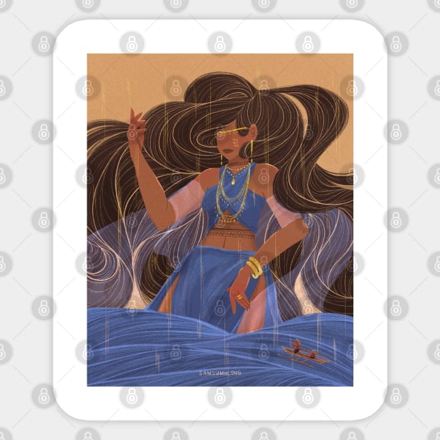 Anitun Tabun | Philippine Goddess of Wind and Rain Sticker by samsum.art